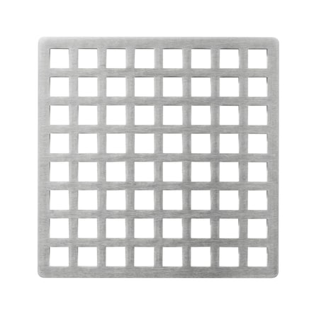 Infinity Drain 5"x5"Sq Pattern Decorative Plate for Q 5, QD 5, QDB 5 -Satin Stainless QS_5_SS